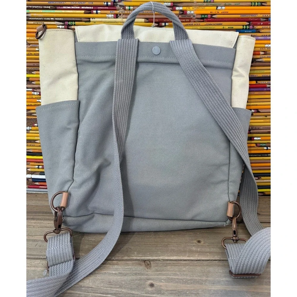 Petunia Pickle Bottom Pathway Pack Backpack Messenger Diaper Bag Cream Grey Good